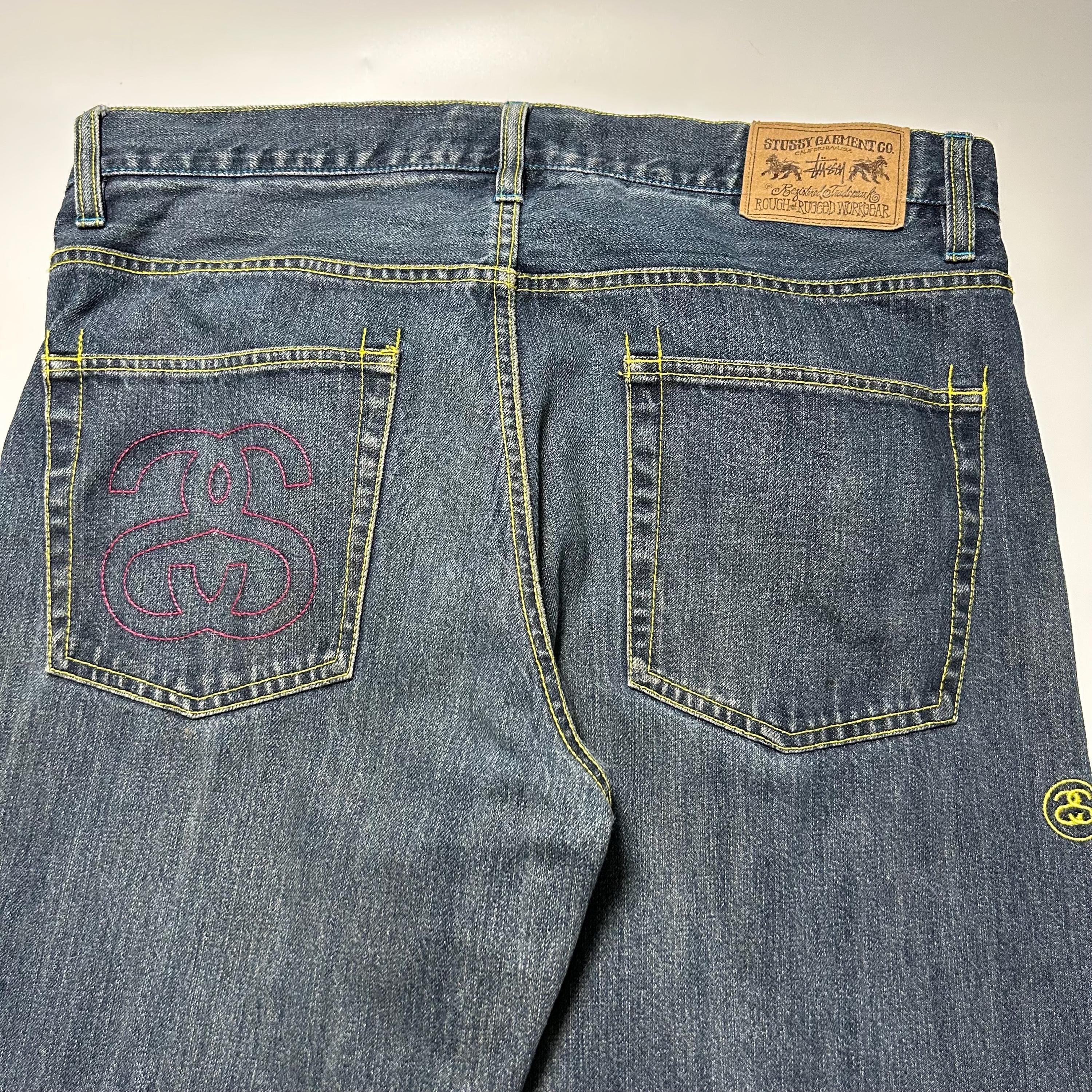 Vintage Stussy Rough Rugged Denim Skull Logo Jeans Pants - Etsy