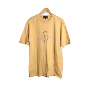 Gianni Valentino Italy Vintage 90s Embroidery Big Logo T-Shirt