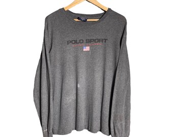 Vintage 90s Polo Sport Ralph Lauren Spellout Logo Tshirt