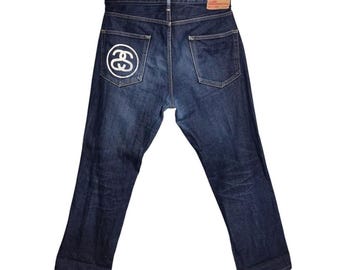 Vintage Stussy Logo Denim Jeans Pants - Etsy