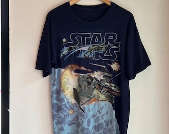 Camiseta vintage de los 90 de Star Wars de Lucasfilm / Camiseta tie-dye
