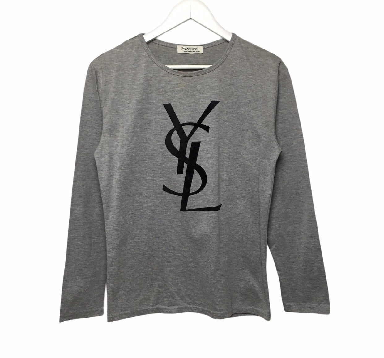 Rejsende købmand nyt år Grunde Vintage Yves Saint Laurent YSL Big Logo Sleeve T-shirt - Etsy