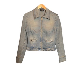 Vintage Dolce and Gabbana Denim Jacket, Stone Wash Trucker, 90s D