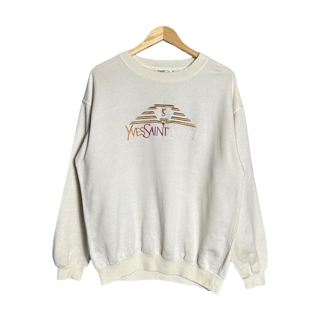 トップス vintage YSL multicolor sweat cp Vintage Yves Saint Laurent Multi Color Logo Sweatshirt - Etsy