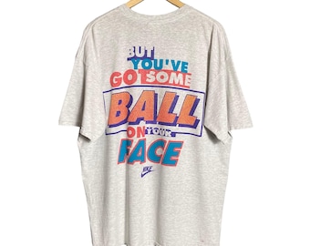 Camiseta de baloncesto Nike Swoosh grande estampada vintage de los 90