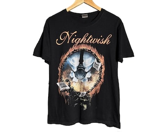 Vintage NIGHTWISH Tour T-shirt Official Product Black Size L Big