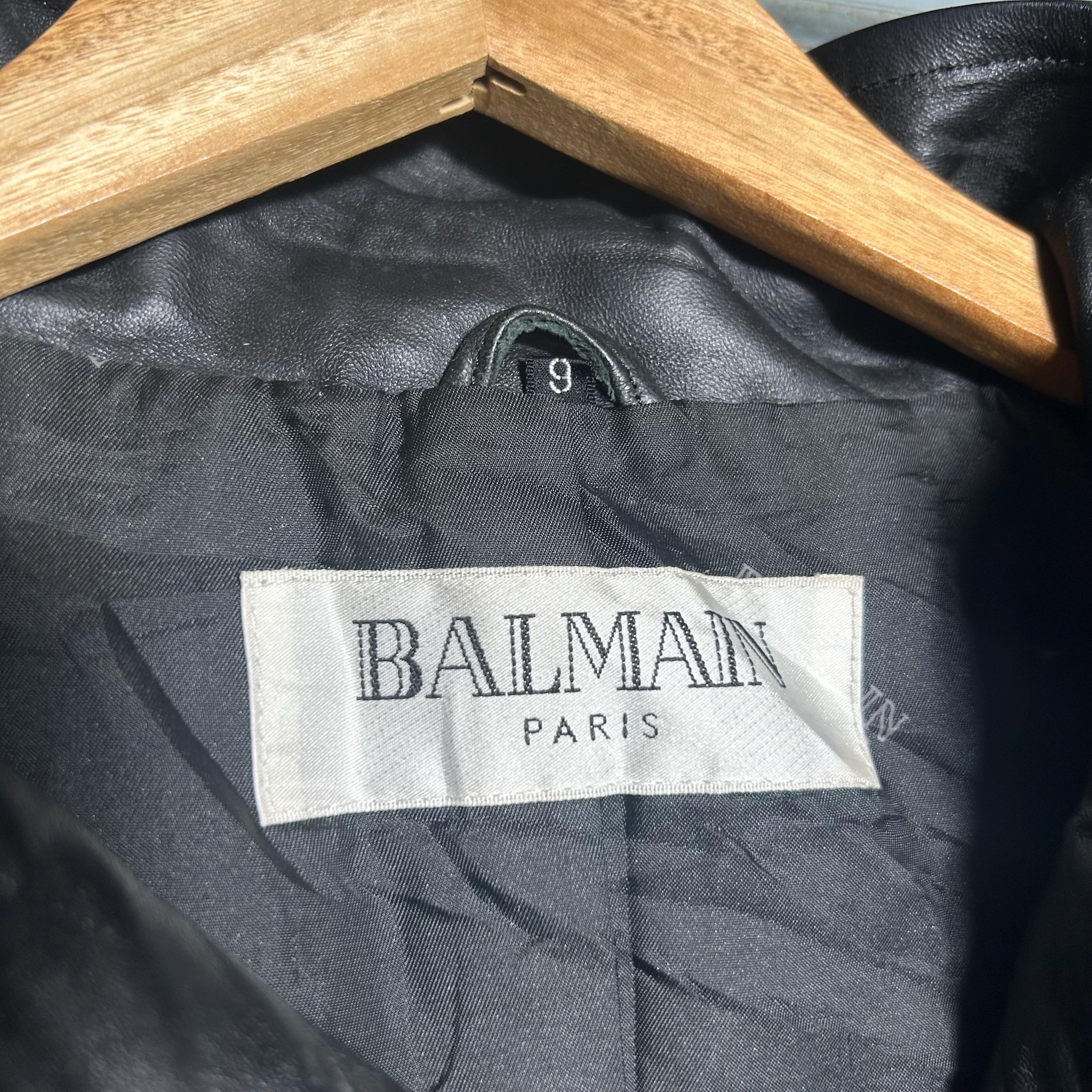 Vintage 90s Balmain Leather Jacket - Etsy