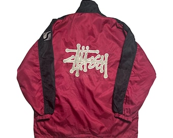 STUSSY World Wide Big Logo Varsity Jacket Men's Size L #A50-1173