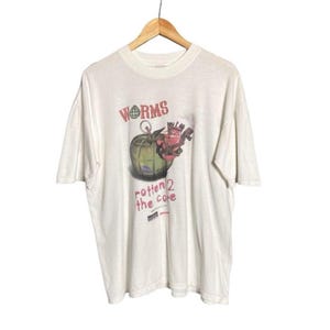Vintage 90s Worms Rotten 2 Micro Prose Game T-Shirt / Microsoft