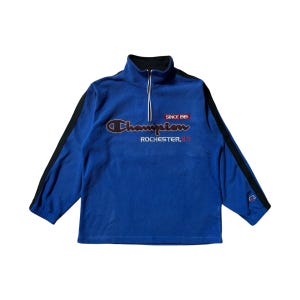 Vintage Champion Logo Quarter Zip Sweatshirt