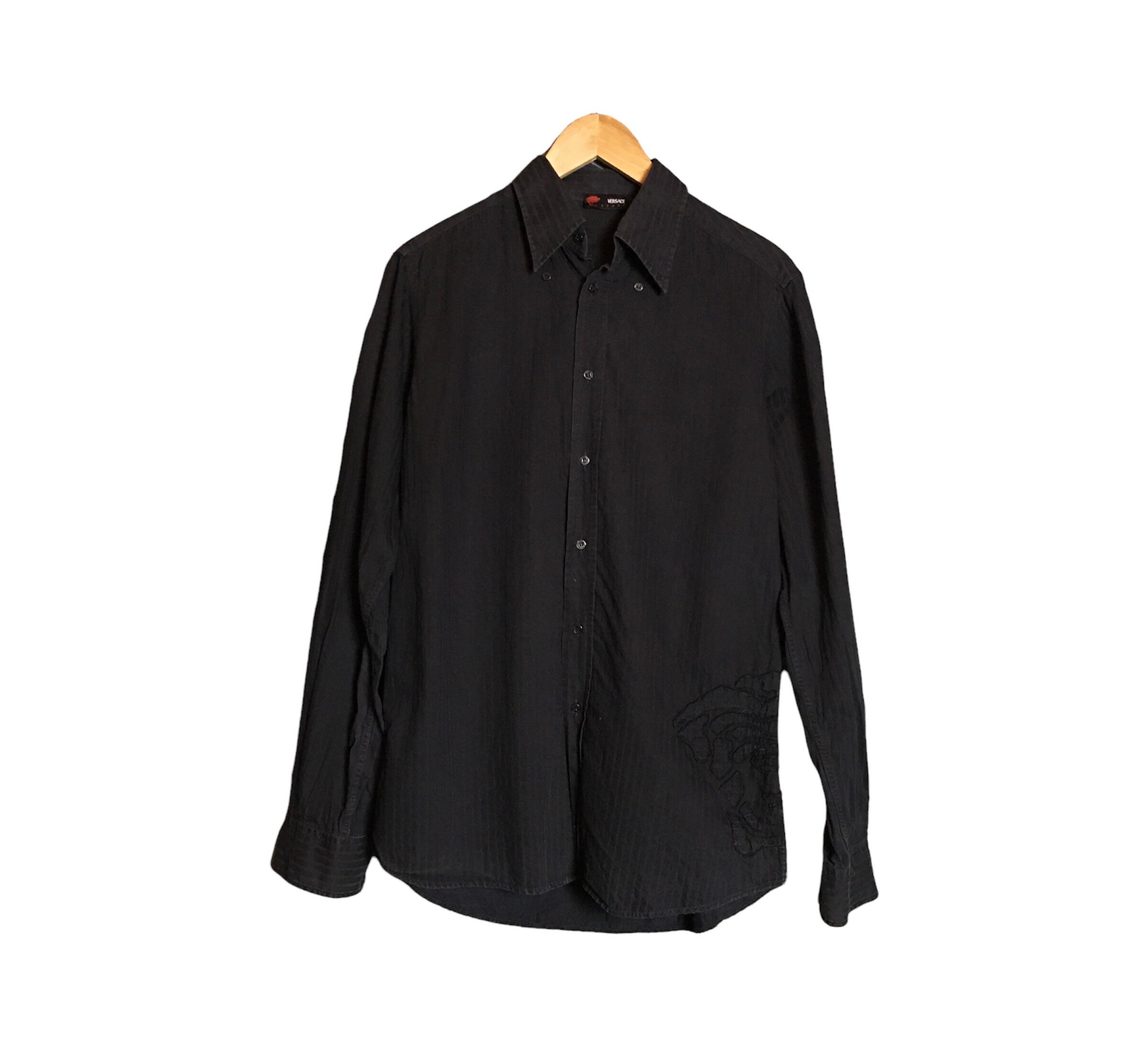 Versace Sport Medusa Embroidery Logo Long Sleeve Shirt
