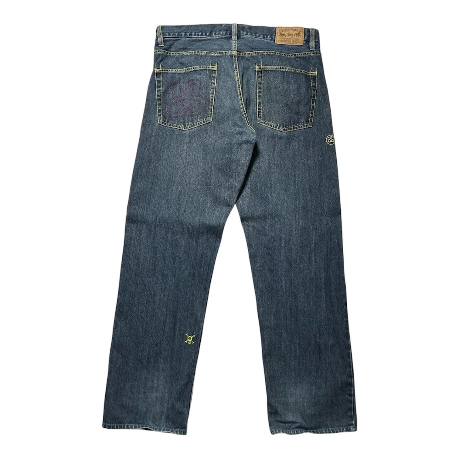 Vintage Stussy Rough Rugged Denim Skull Logo Jeans Pants - Etsy
