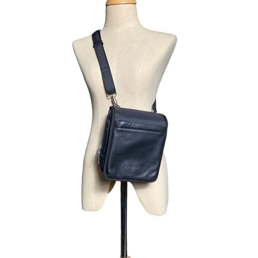 Yohji Yamamoto Y'saccs Leather Pattern Nylon Crossbody Bag