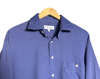 Yves Saint Laurent Button-down Shirt Blue Vintage S YSL 90s - Etsy