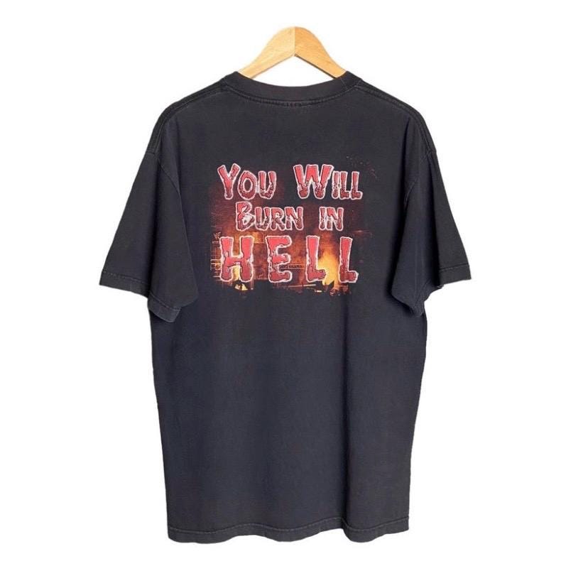Vintage Kane You Will Burn in Hell Wrestling T-shirt / WWF