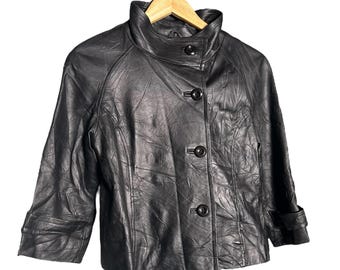 Vintage 90s Balmain Leather Jacket - Etsy