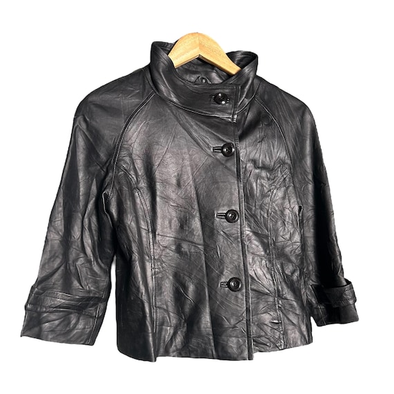 Vintage 90s Balmain Leather Jacket - Etsy Canada