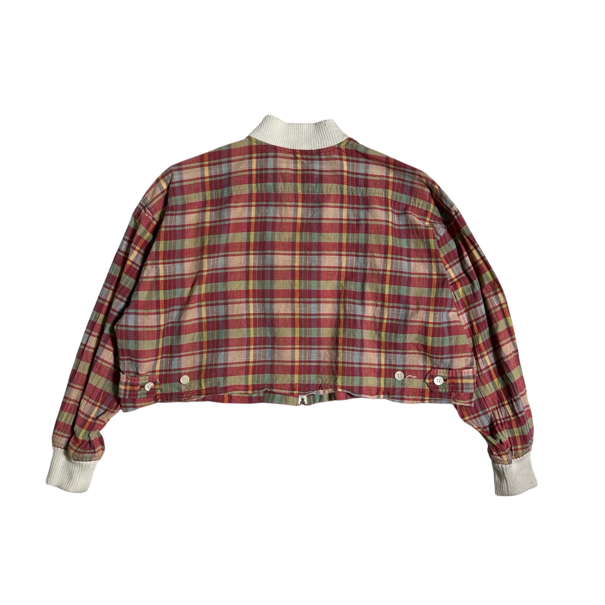 Comme Des Garçons Robe De Chambre Striped Cropped Zipper Jacket