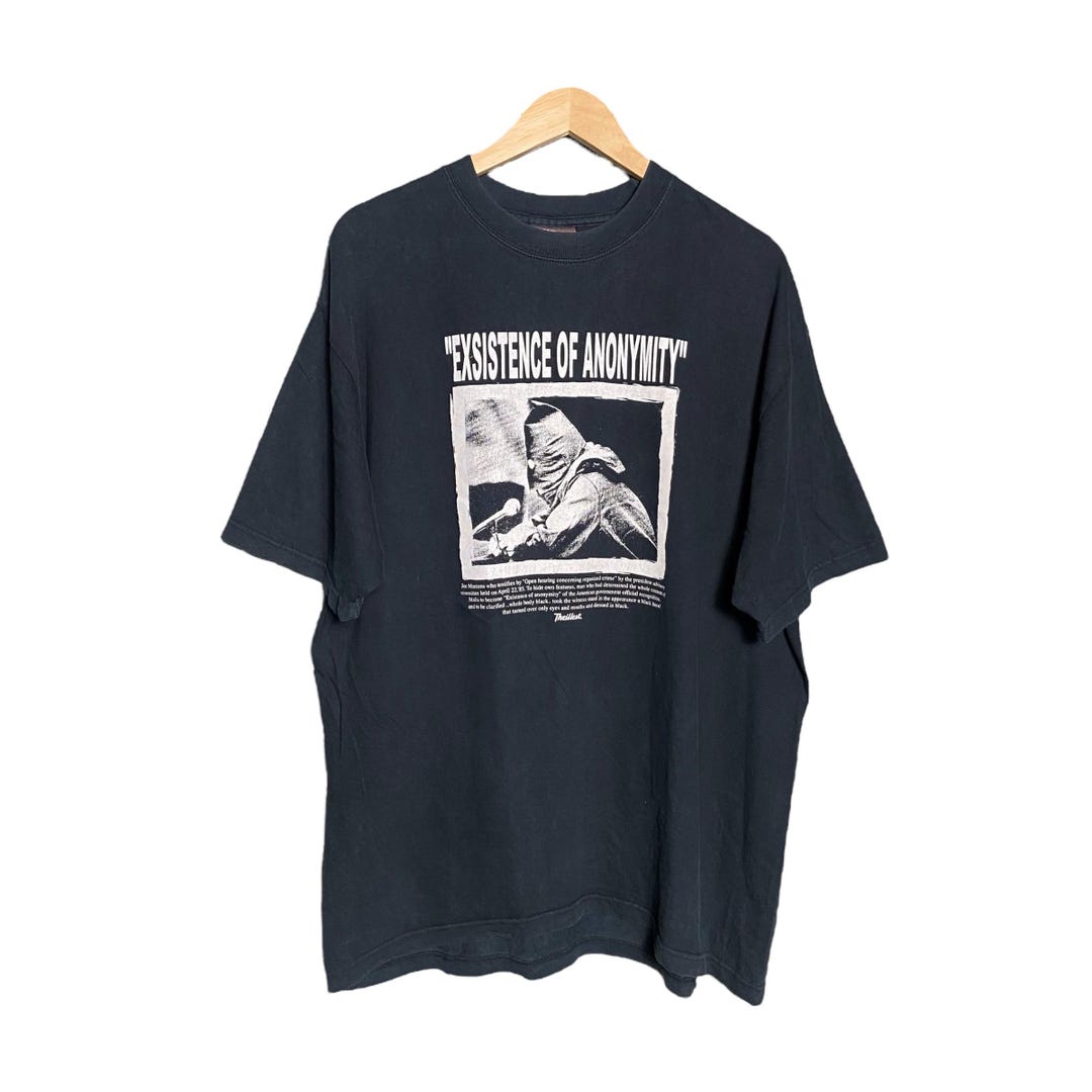 Vintage 90s Exsistence of Anonymity Axis of Evil Photo Graphic T