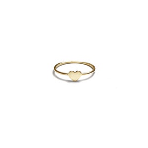 Heart Ring - 14k solid yellow gold OR sterling silver