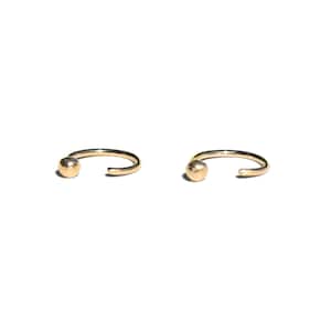 Huggie Hoop - 14 k massives Gold oder Sterling Silber
