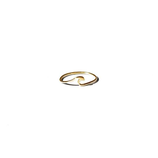 Wave ring - 14k solid yellow gold or sterling silver