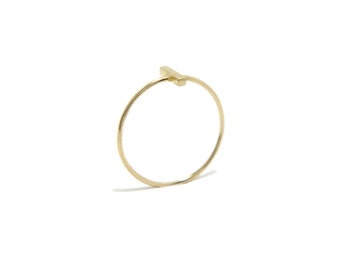 Bar ring -  14k solid yellow gold