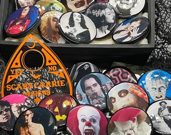 Horror Icons, 30 designs/Custom Phone Grip/Nosferatu/ Beetlejuice/ Freddy/ Pennywise/ Vampira/ Ash/ Halloween/ horror/ dracula/vampire