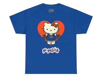 Hello Kitty Gators Cheer Shirt | Florida Gators Tee | Süßes College Football Shirt | Uni Bekleidung | Süßes Kawaii T-shirt