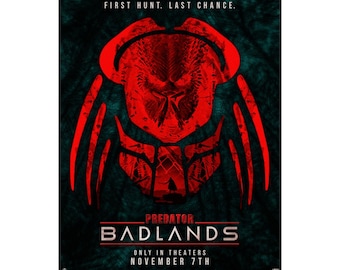 Predator Badlands Poster | Sci-Fi Hunter Movie Wall Art | Retro Predator Helmet Print | Dark Action Film Décor | Alien Warrior Fan Gift