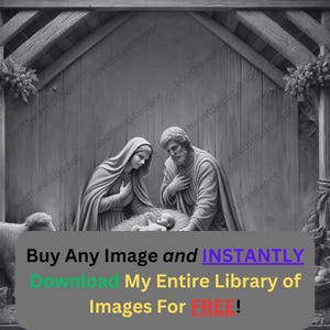 Afbeelding kerststal lasergraveren brandbestand | Heilige familie stabiele digitale download | 3D-illusie-graphics, png-foto voor Glowforge