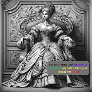 Regal Queen Image Laser Cut Burn File | Ornate Decorative Engraving Digital Download | 3D Illusion Graphics PNG Photo Glowforge - 0315