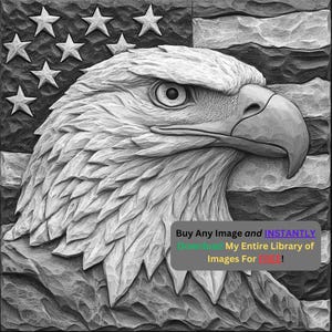 Eagle USA Flag Image Laser Cut Burn File | Patriotic 3D Art Digital Download | 3D Illusion Graphics PNG Photo Glowforge - 0255