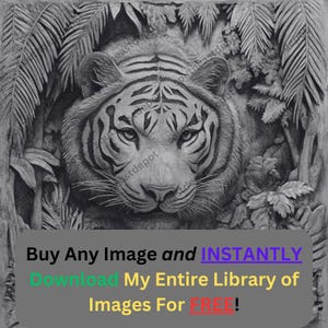 Archivo láser en relieve de tigre en 3D / Descarga digital PNG de vida salvaje de la jungla para Glowforge XTool