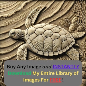 Ilusão de tartaruga marinha 3D | Arquivo de design digital pronto para laser | Gravura Glowforge XTool | Placa de arte de parede oceânica | Vida marinha de tartaruga PNG