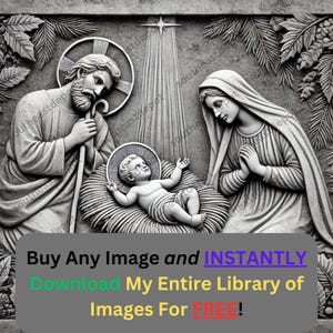 Immagine di Maria Giuseppe Gesù Bambino Incisione Laser File Masterizzazione / Download Digitale Arte Natalizia / Grafica Illusione 3D Foto PNG per Glowforge XTool