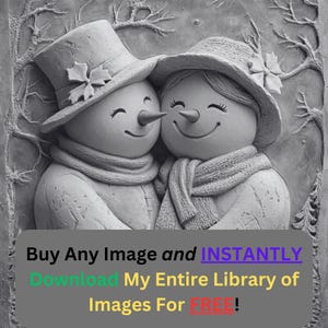 Fichier de gravure laser Image bonhomme de neige étreignant | Winter Love Embrace Romance Téléchargement numérique | Illusion graphique 3D Photo PNG pour Glowforge XTool