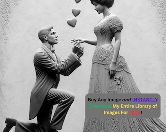 Voorstel verlovingsafbeelding Lasergesneden bestand branden | Digitale download romantische details | 3D-illusie-graphics png-foto Glowforge - 0396