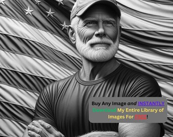Imagen de veterano de Vietnam cortada con láser Archivo para quemar / Bandera patriótica de EE. UU. Arte 3D Descarga digital / Gráficos de ilusión 3D PNG Foto Glowforge - 0291