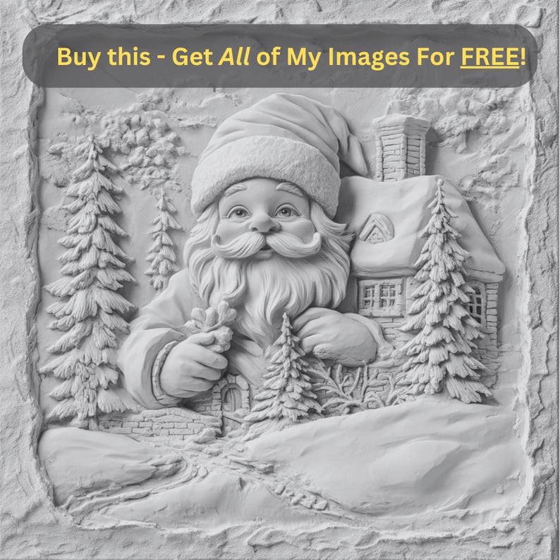 Santa Embossed Wall Art main image 1