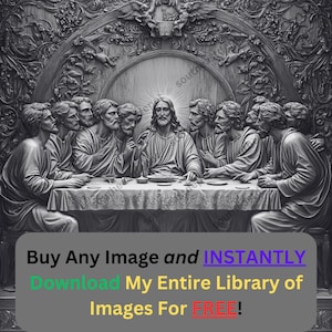Afbeelding laatste avondmaal Lasergraveren Brandbestand | Digitale download religieuze klassieke scène | 3D-illusie-graphics, png-foto voor Glowforge XTool