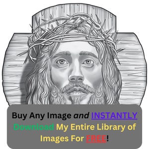 Jesus Christ Crown of Thorns Image Laser Burn File | Sacred Religious Cross Digital Download | 3D Illusion Graphics PNG Photo for Glowforge