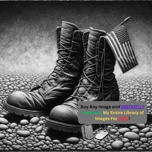 Military Boots Image Laser Cut Burn File | USA Patriotic, Memorial Digital Download | 3D Illusion Graphics PNG Photo Glowforge - 0277