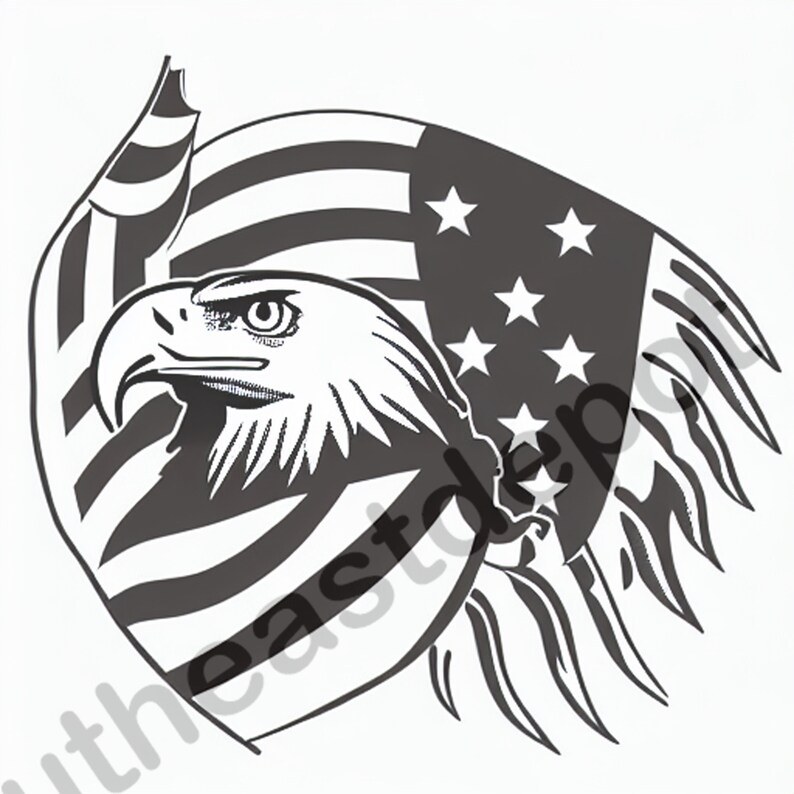 Ten Eagle Digital Design File - Glowforge | Lightburn Laser Ready ...