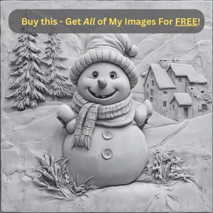 Lachende sneeuwpop afbeelding laserbranden | Winterdennenbomen vakantie digitale download | 3D-illusie-graphics, png-foto voor Glowforge XTool
