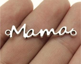 20st Mama link bedels --- 37x8mm Antiek zilver DIY sieraden handgemaakt basismateriaal