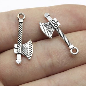 50pcs Axe charms pendant---27x10mm Antique silver DIY Jewelry Making Findings
