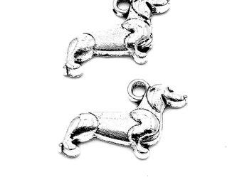 25pcs Dog charms pendant---20x15mm Antique silver DIY jewelry handmade base material