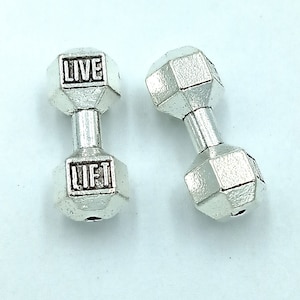5pcs Dumbbell macroporous beads---20x7x7mm Antique silver DIY jewelry handmade base material
