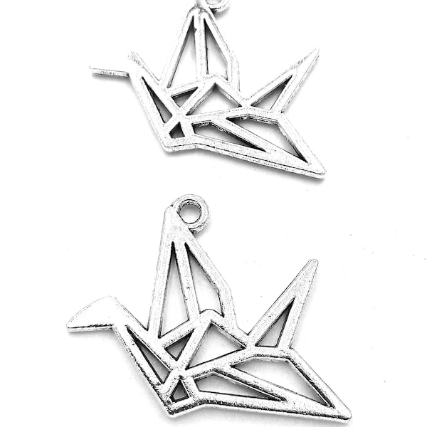 10pcs Thousand paper cranes charms pendant---23x29mm Antique silver DIY jewelry handmade base material